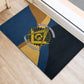 Prince Hall Freemasonry Rubber Doormat Square and Compasses Gold Blue Geometric