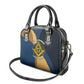 Prince Hall Freemasonry Shoulder Handbag Square and Compasses Gold Blue Geometric
