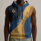 Prince Hall Freemasonry Sleeveless Hoodie Square and Compasses Gold Blue Geometric