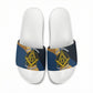 Prince Hall Freemasonry Slide Sandals Square and Compasses Gold Blue Geometric