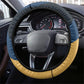 Prince Hall Freemasonry Steering Wheel Cover Square and Compasses Gold Blue Geometric