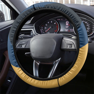 Prince Hall Freemasonry Steering Wheel Cover Square and Compasses Gold Blue Geometric