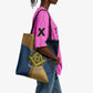 Prince Hall Freemasonry Tote Bag Square and Compasses Gold Blue Geometric