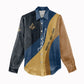 Prince Hall Freemasonry Women Casual Shirt Square and Compasses Gold Blue Geometric
