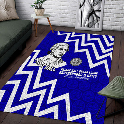 Prince Hall Grand Lodge Area Rug Founder Portrait Geometric Brotherhood