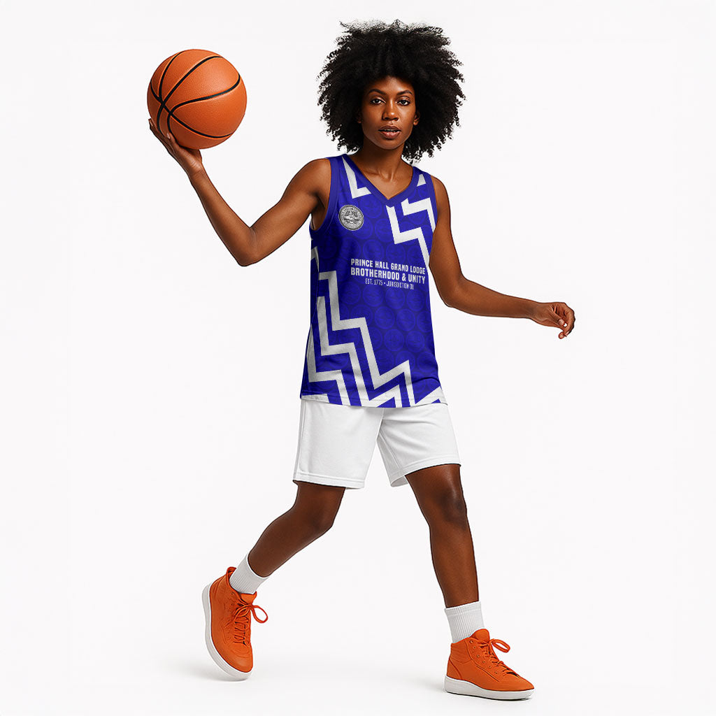 Prince Hall Grand Lodge Basketball Jersey Founder Portrait Geometric Brotherhood