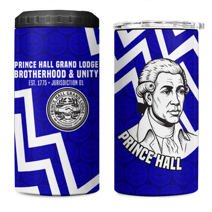 Prince Hall Grand Lodge 4 in 1 Can Cooler Tumbler Founder Portrait Geometric Brotherhood