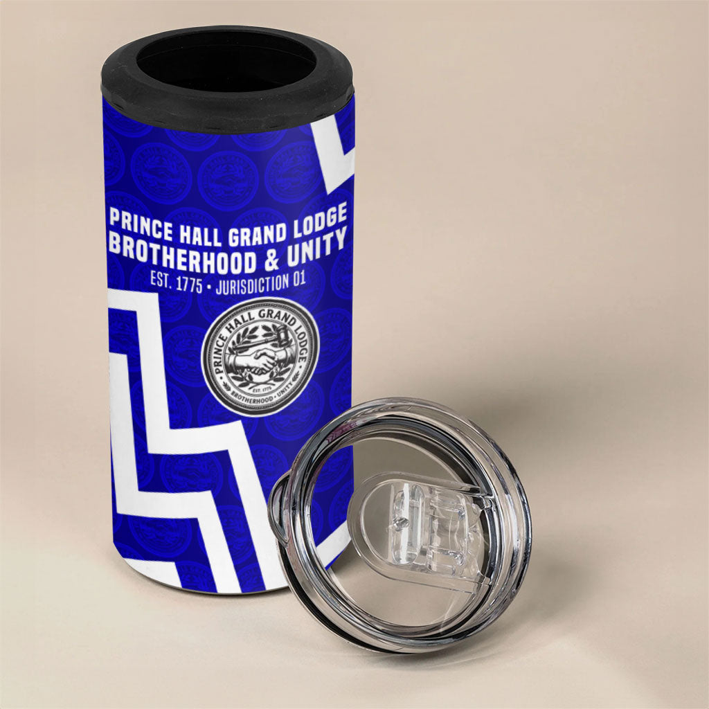Prince Hall Grand Lodge 4 in 1 Can Cooler Tumbler Founder Portrait Geometric Brotherhood
