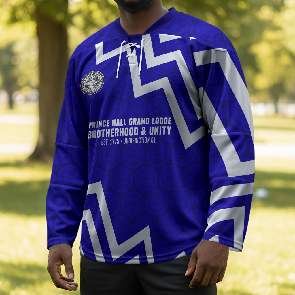 Prince Hall Grand Lodge Hockey Jersey Founder Portrait Geometric Brotherhood