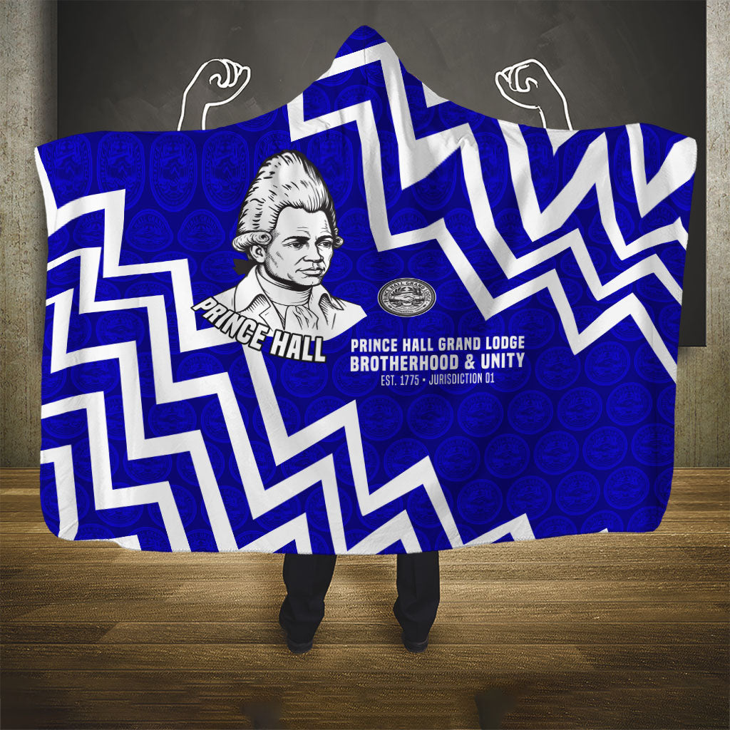 Prince Hall Grand Lodge Hooded Blanket Founder Portrait Geometric Brotherhood