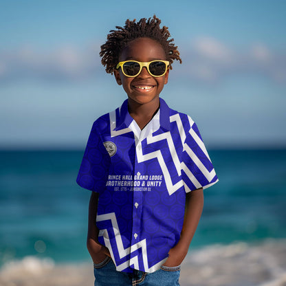 Prince Hall Grand Lodge Kid Hawaiian Shirt Founder Portrait Geometric Brotherhood