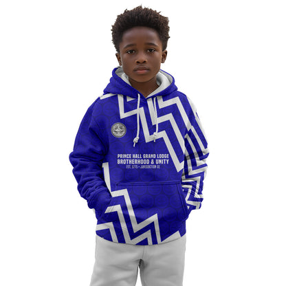 Prince Hall Grand Lodge Kid Hoodie Founder Portrait Geometric Brotherhood