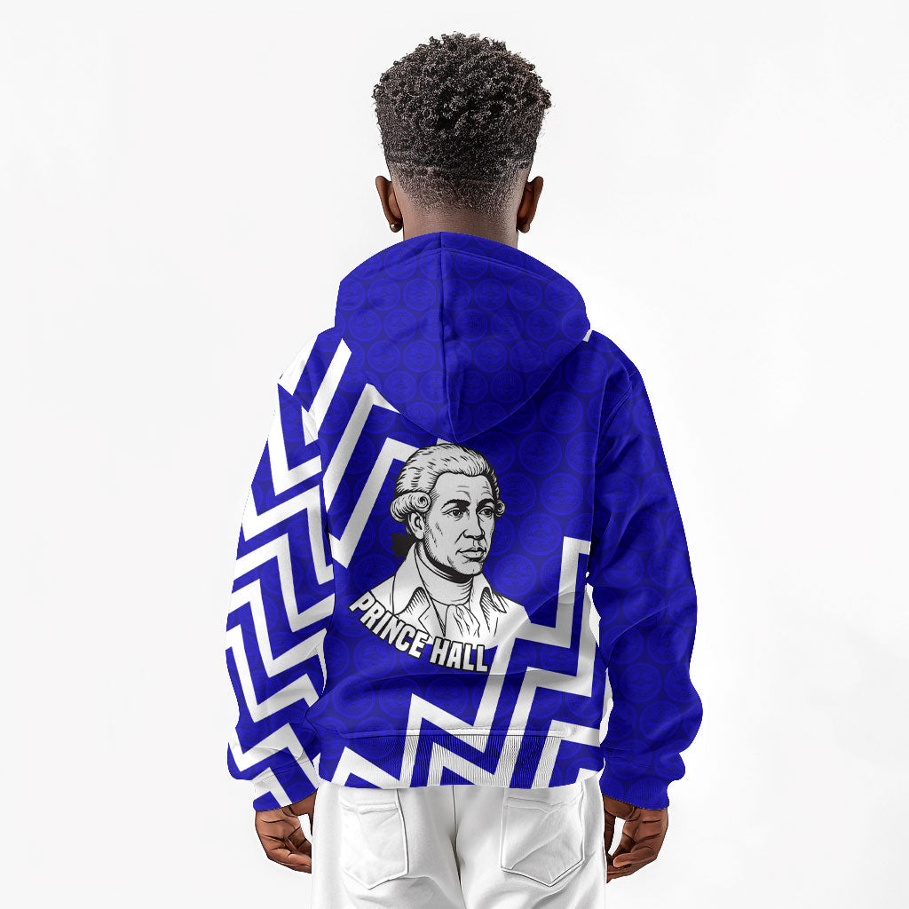 Prince Hall Grand Lodge Kid Hoodie Founder Portrait Geometric Brotherhood