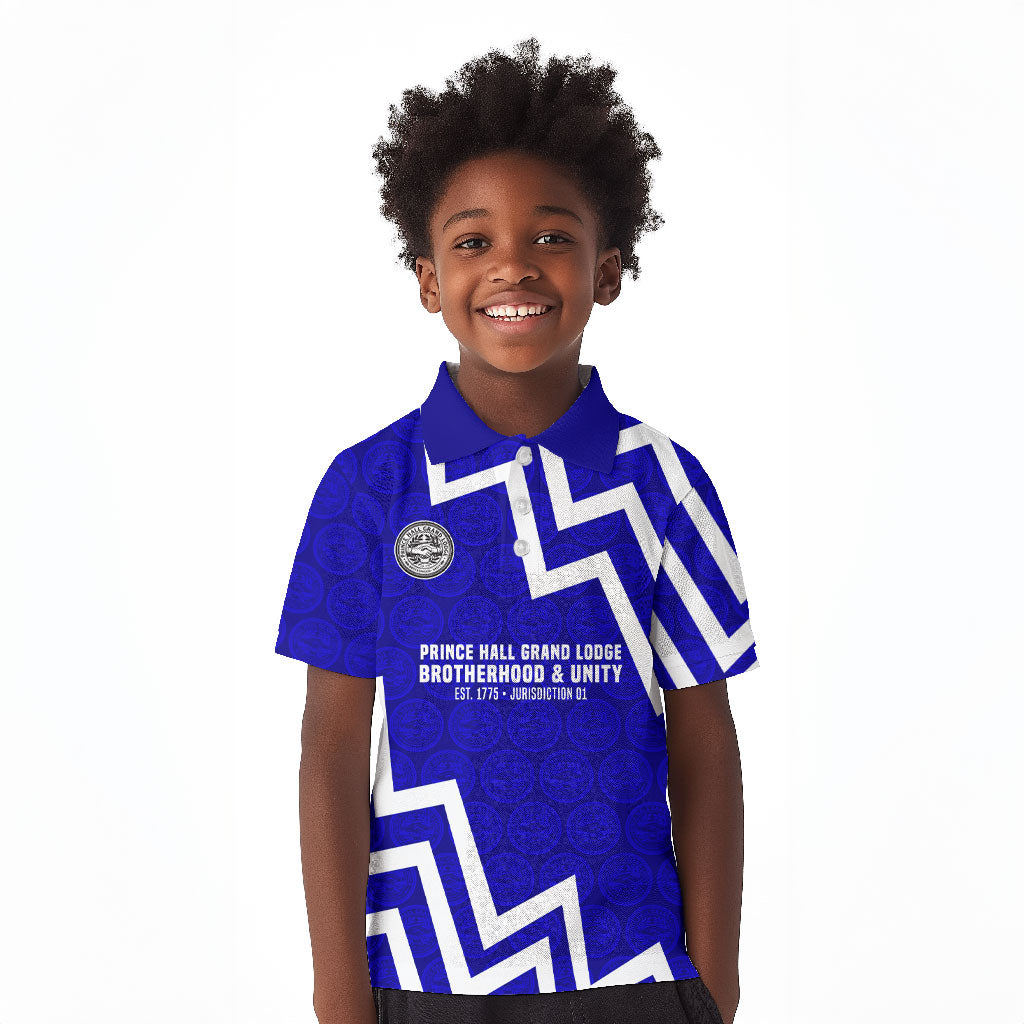 Prince Hall Grand Lodge Kid Polo Shirt Founder Portrait Geometric Brotherhood