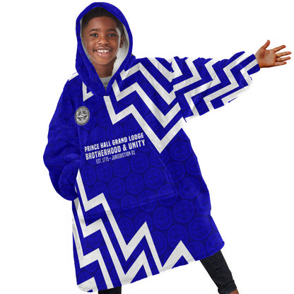 Prince Hall Grand Lodge Kid Wearable Blanket Hoodie Founder Portrait Geometric Brotherhood