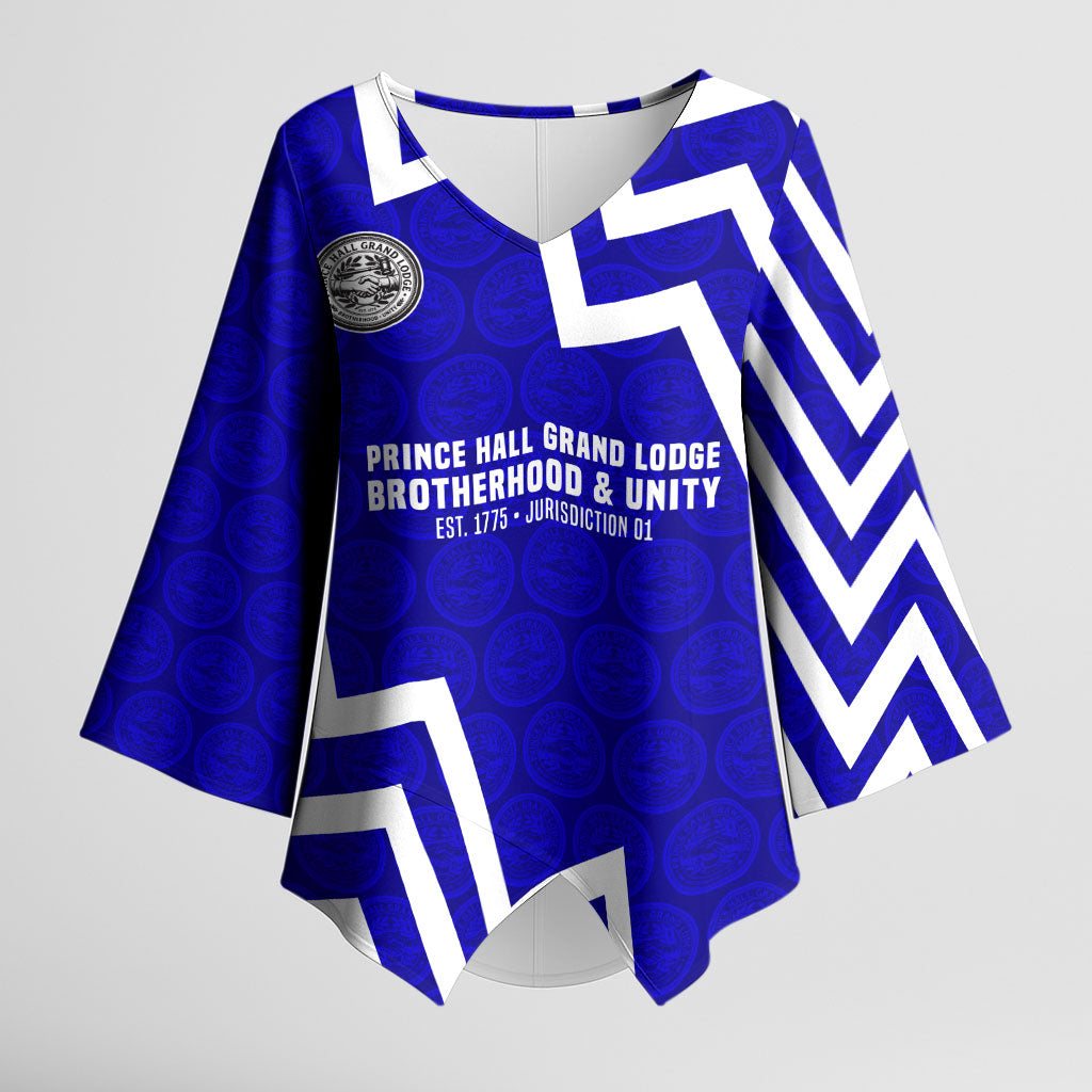 Prince Hall Grand Lodge Kimono Sleeve Blouse Founder Portrait Geometric Brotherhood