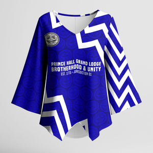 Prince Hall Grand Lodge Kimono Sleeve Blouse Founder Portrait Geometric Brotherhood