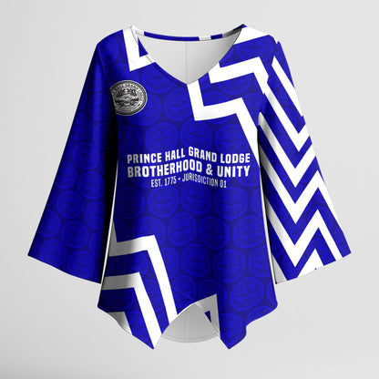 Prince Hall Grand Lodge Kimono Sleeve Blouse Founder Portrait Geometric Brotherhood