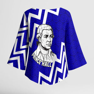 Prince Hall Grand Lodge Kimono Sleeve Blouse Founder Portrait Geometric Brotherhood