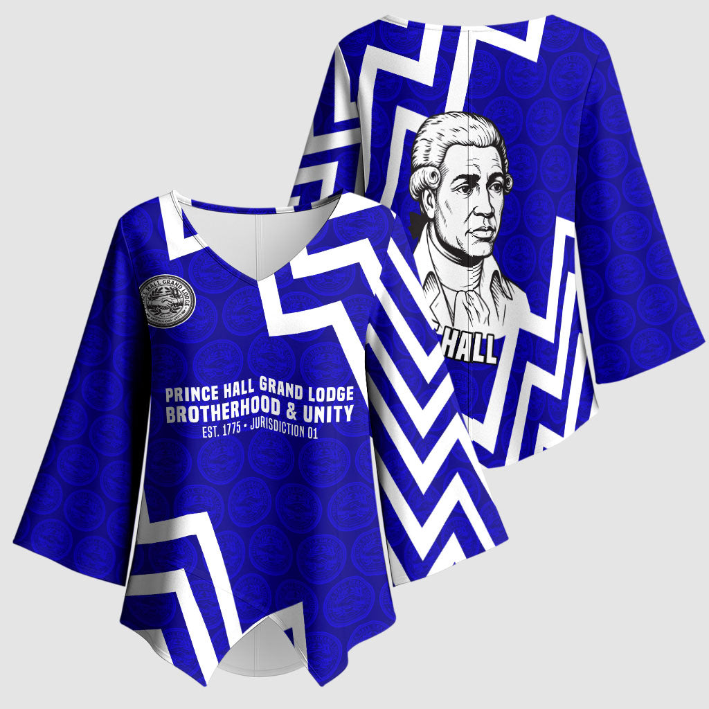 Prince Hall Grand Lodge Kimono Sleeve Blouse Founder Portrait Geometric Brotherhood