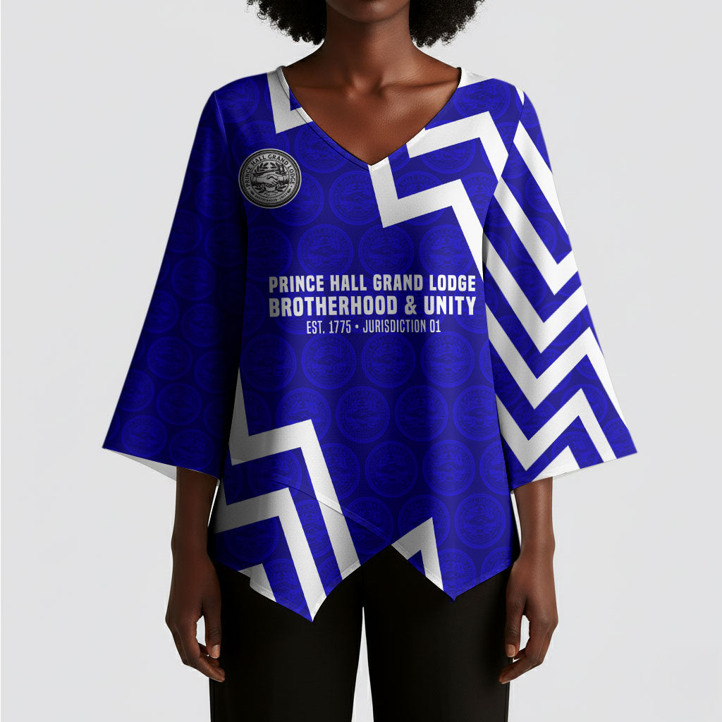Prince Hall Grand Lodge Kimono Sleeve Blouse Founder Portrait Geometric Brotherhood
