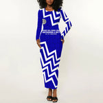 Prince Hall Grand Lodge Long Sleeve Bodycon Dress Founder Portrait Geometric Brotherhood