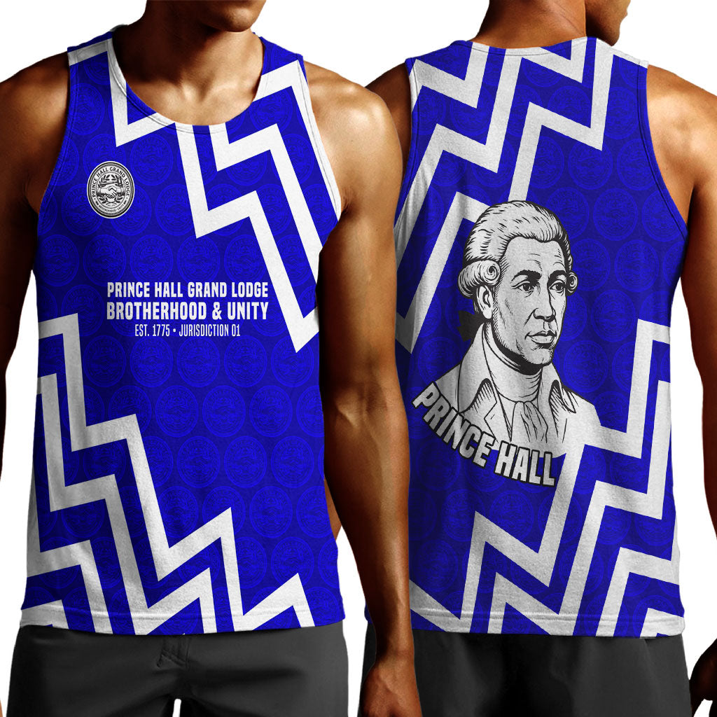 Prince Hall Grand Lodge Men Tank Top Founder Portrait Geometric Brotherhood