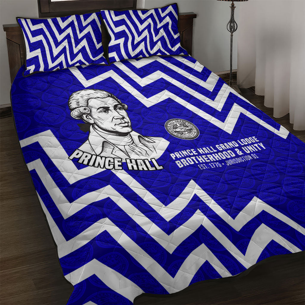 Prince Hall Grand Lodge Quilt Bed Set Founder Portrait Geometric Brotherhood