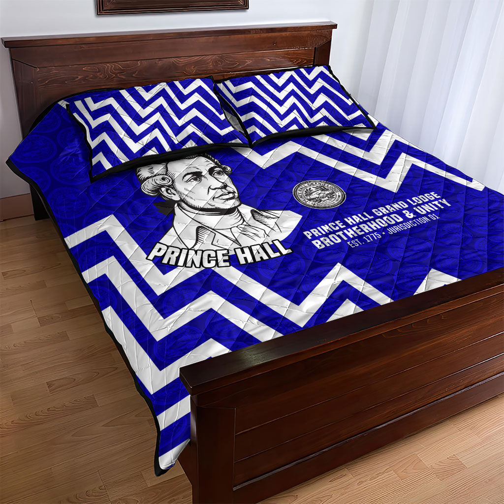 Prince Hall Grand Lodge Quilt Bed Set Founder Portrait Geometric Brotherhood