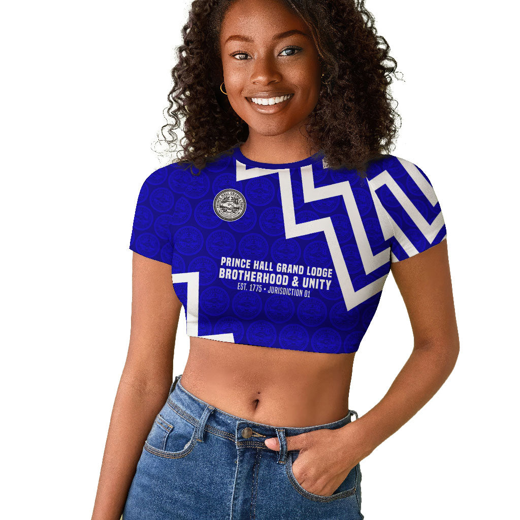 Prince Hall Grand Lodge Raglan Cropped T shirt Founder Portrait Geometric Brotherhood