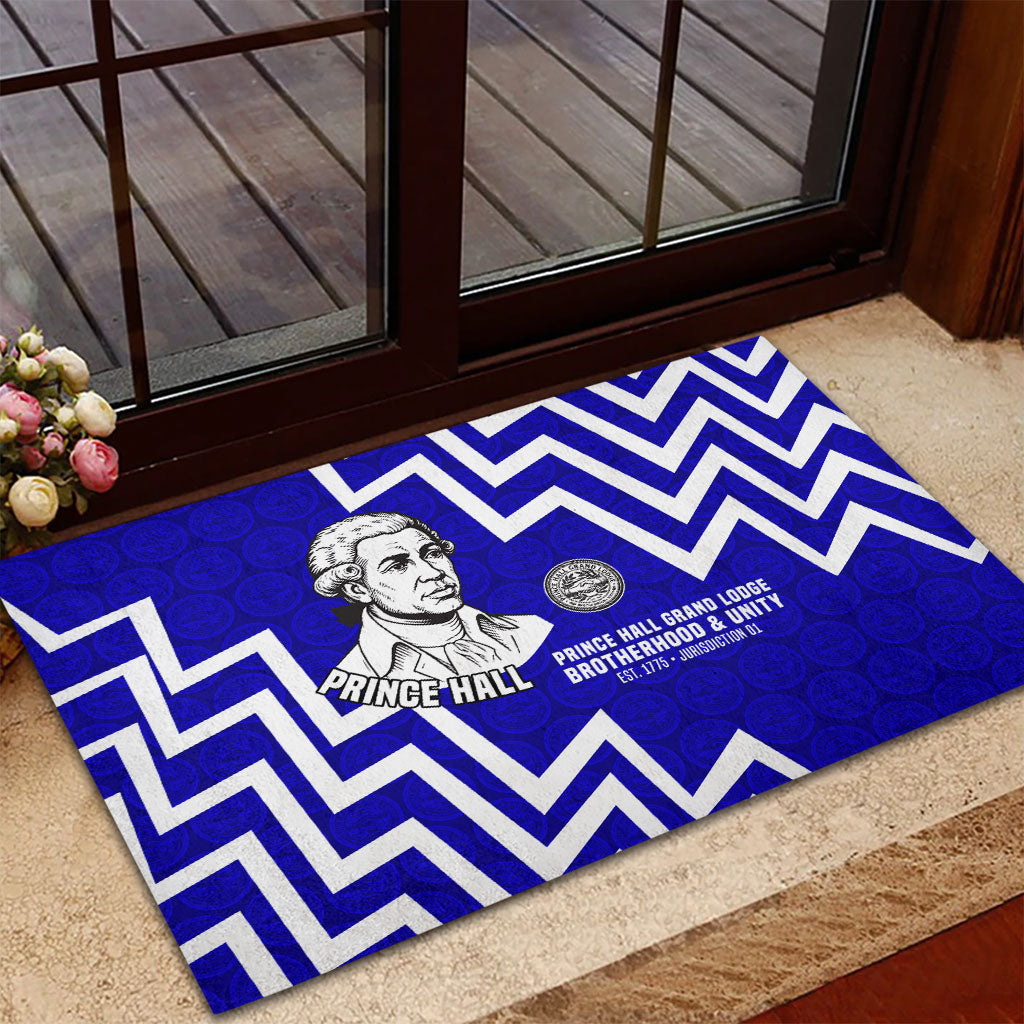 Prince Hall Grand Lodge Rubber Doormat Founder Portrait Geometric Brotherhood