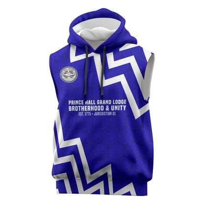 Prince Hall Grand Lodge Sleeveless Hoodie Founder Portrait Geometric Brotherhood