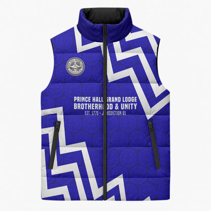 Prince Hall Grand Lodge Sleeveless Puffer Jacket Founder Portrait Geometric Brotherhood