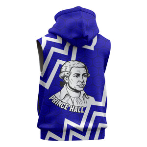 Prince Hall Grand Lodge Sleeveless Zip Hoodie Founder Portrait Geometric Brotherhood