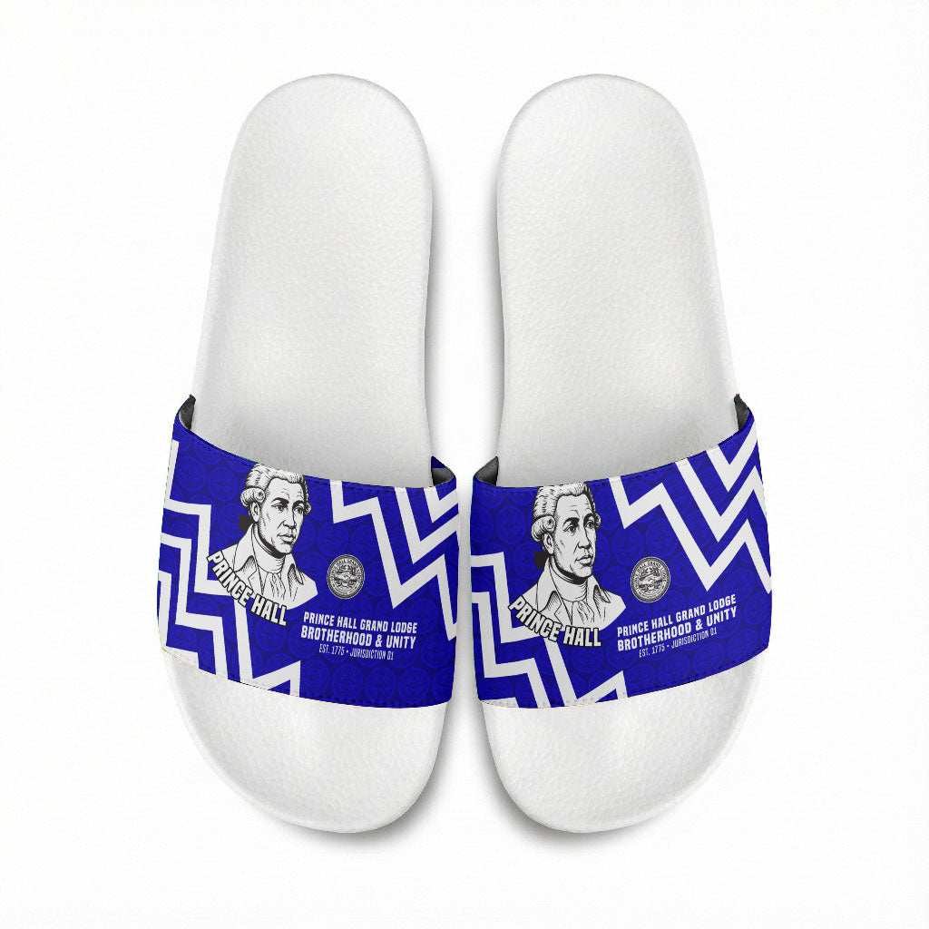 Prince Hall Grand Lodge Slide Sandals Founder Portrait Geometric Brotherhood