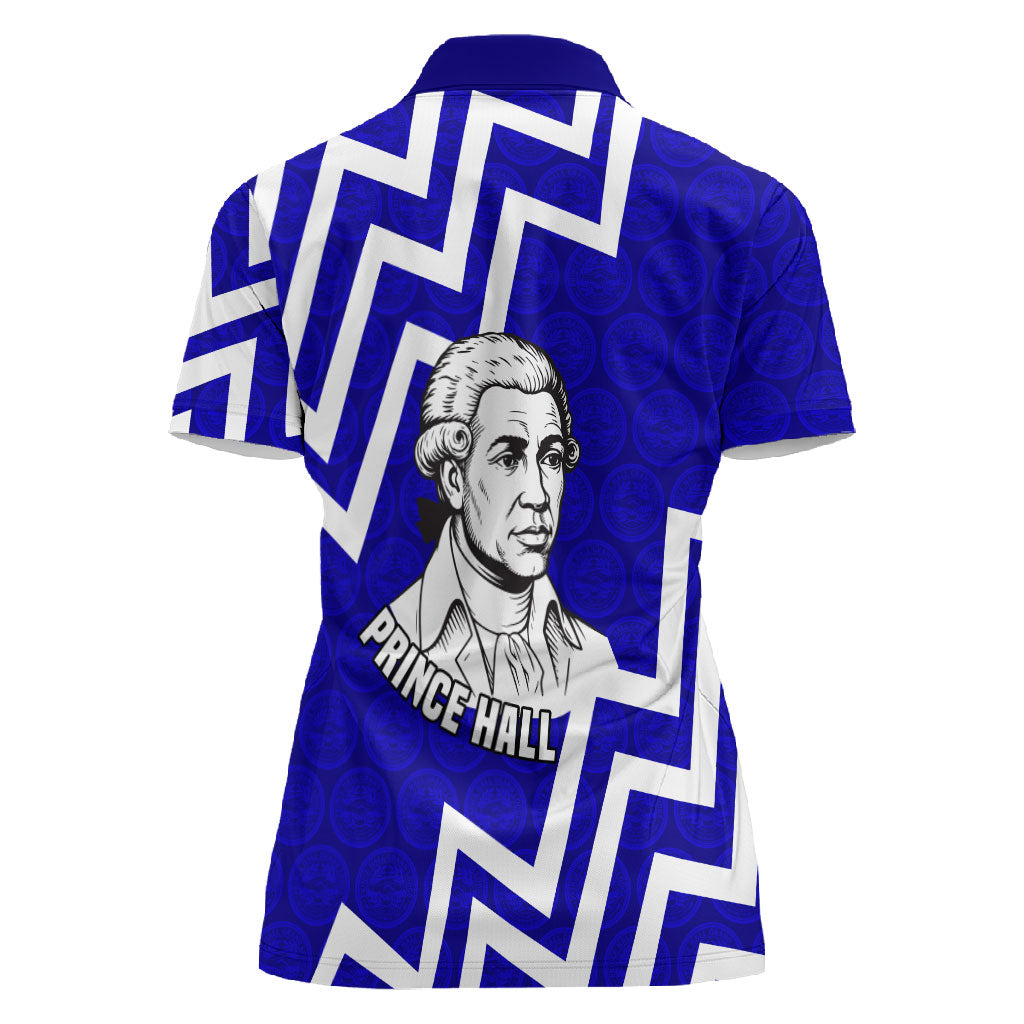 Prince Hall Grand Lodge Women Polo Shirt Founder Portrait Geometric Brotherhood