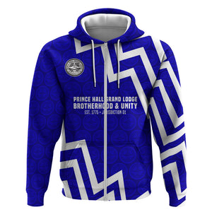 Prince Hall Grand Lodge Zip Hoodie Founder Portrait Geometric Brotherhood