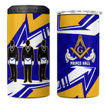 Prince Hall Freemasonry 4 in 1 Can Cooler Tumbler Square and Compasses Masonic Brothers