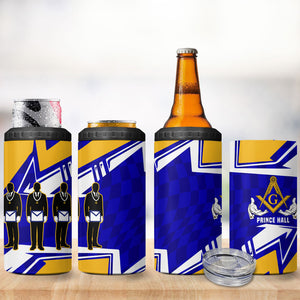Prince Hall Freemasonry 4 in 1 Can Cooler Tumbler Square and Compasses Masonic Brothers