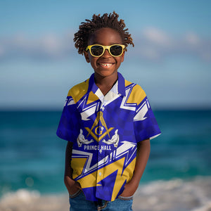 Prince Hall Freemasonry Kid Hawaiian Shirt Square and Compasses Masonic Brothers