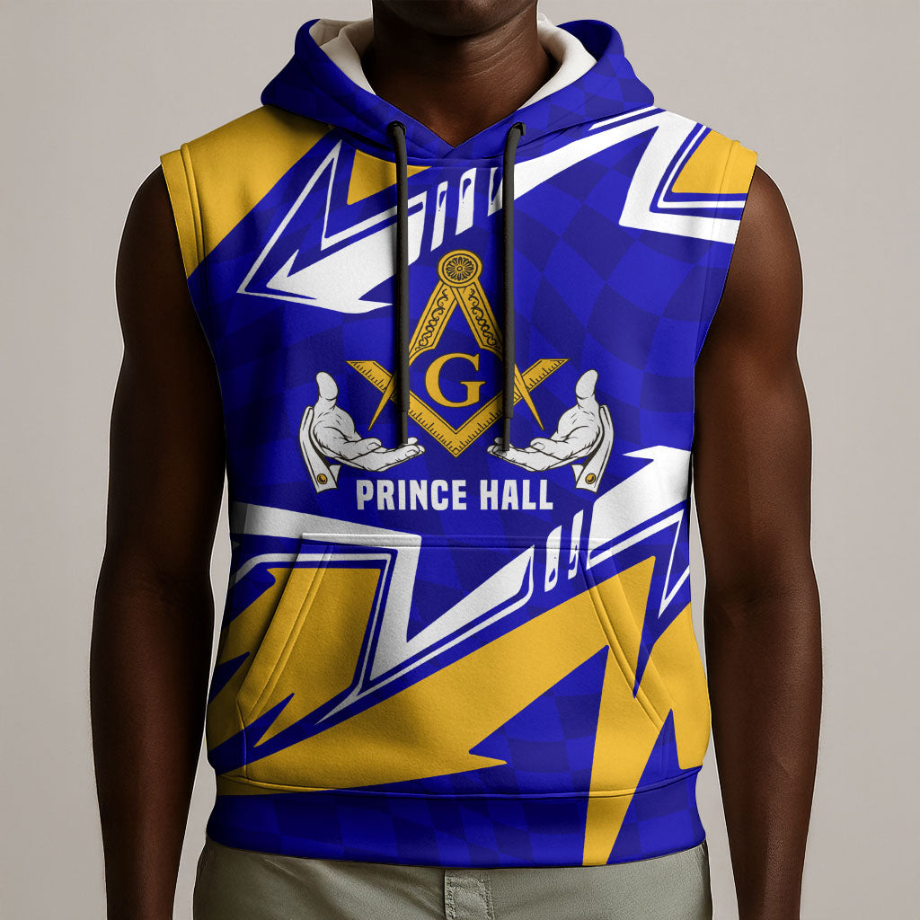 Prince Hall Freemasonry Sleeveless Hoodie Square and Compasses Masonic Brothers