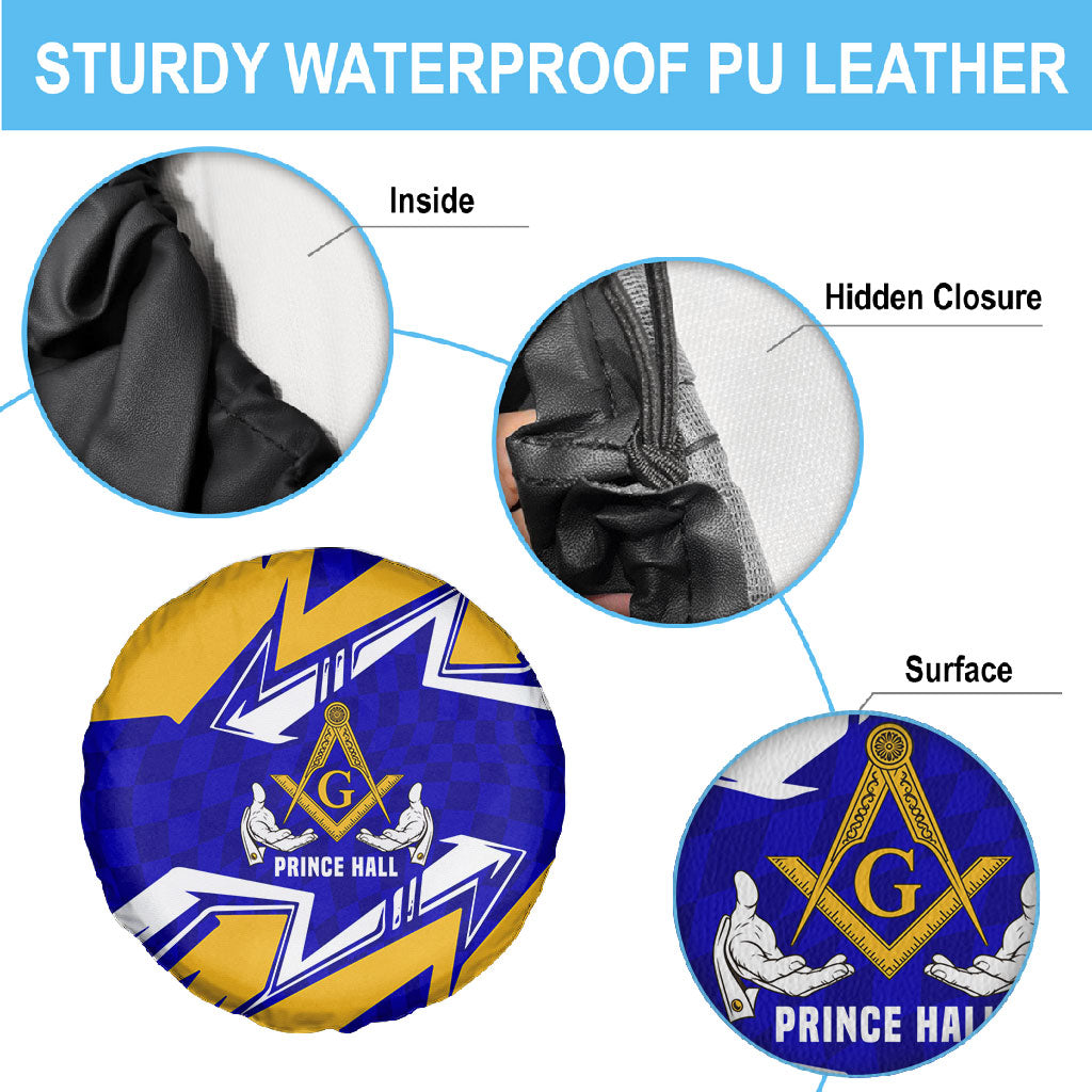 Prince Hall Freemasonry Spare Tire Cover Square and Compasses Masonic Brothers