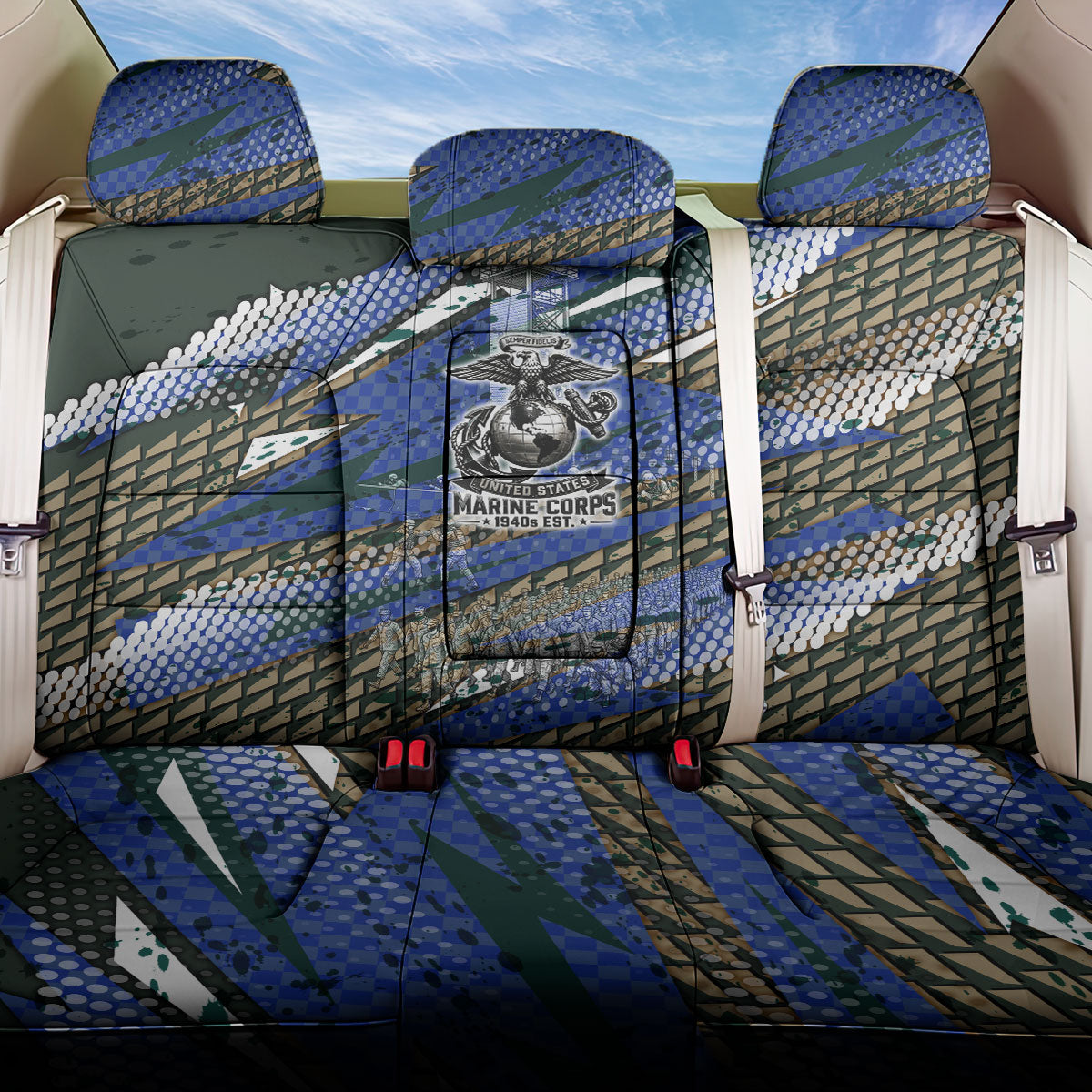 Montford Point Marines 1940s Est Back Car Seat Cover The Right To Fight 20000 Military Camouflage Art