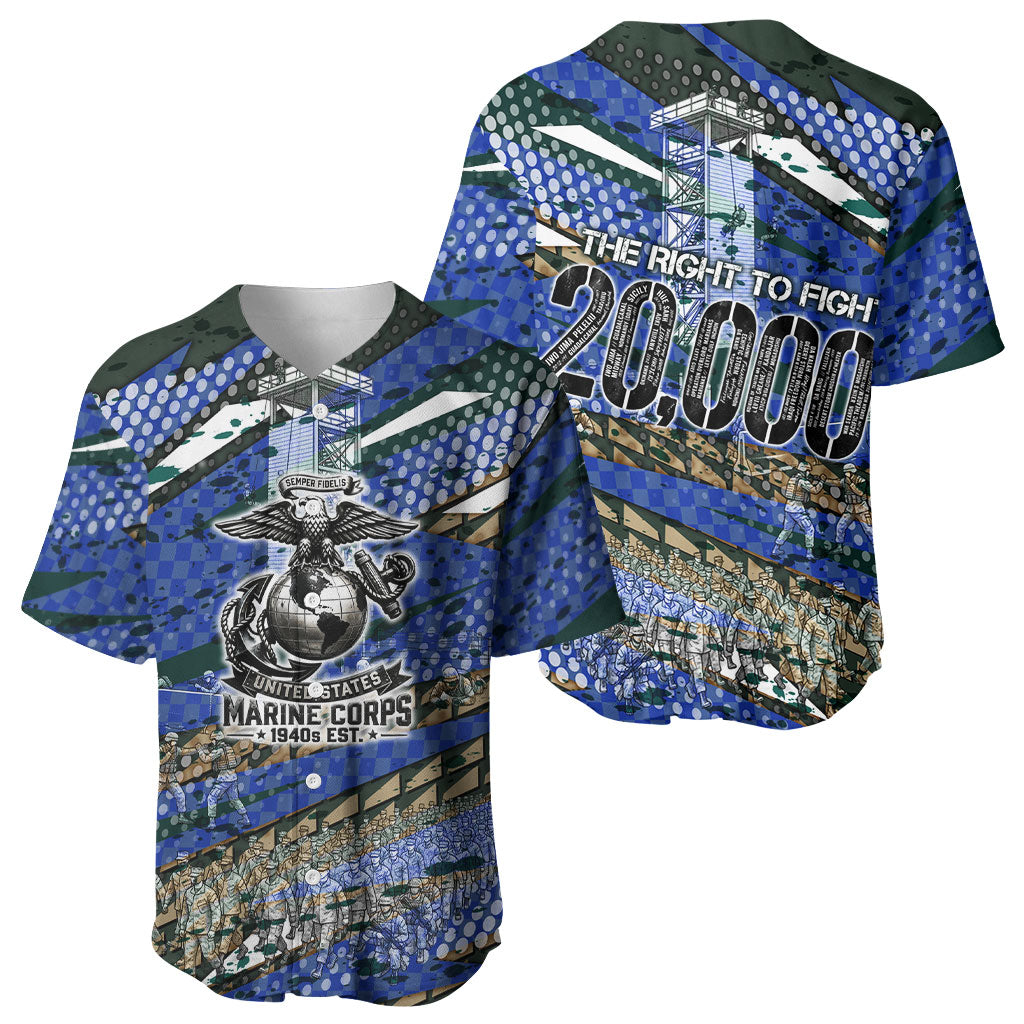 Montford Point Marines 1940s Est Baseball Jersey The Right To Fight 20000 Military Camouflage Art