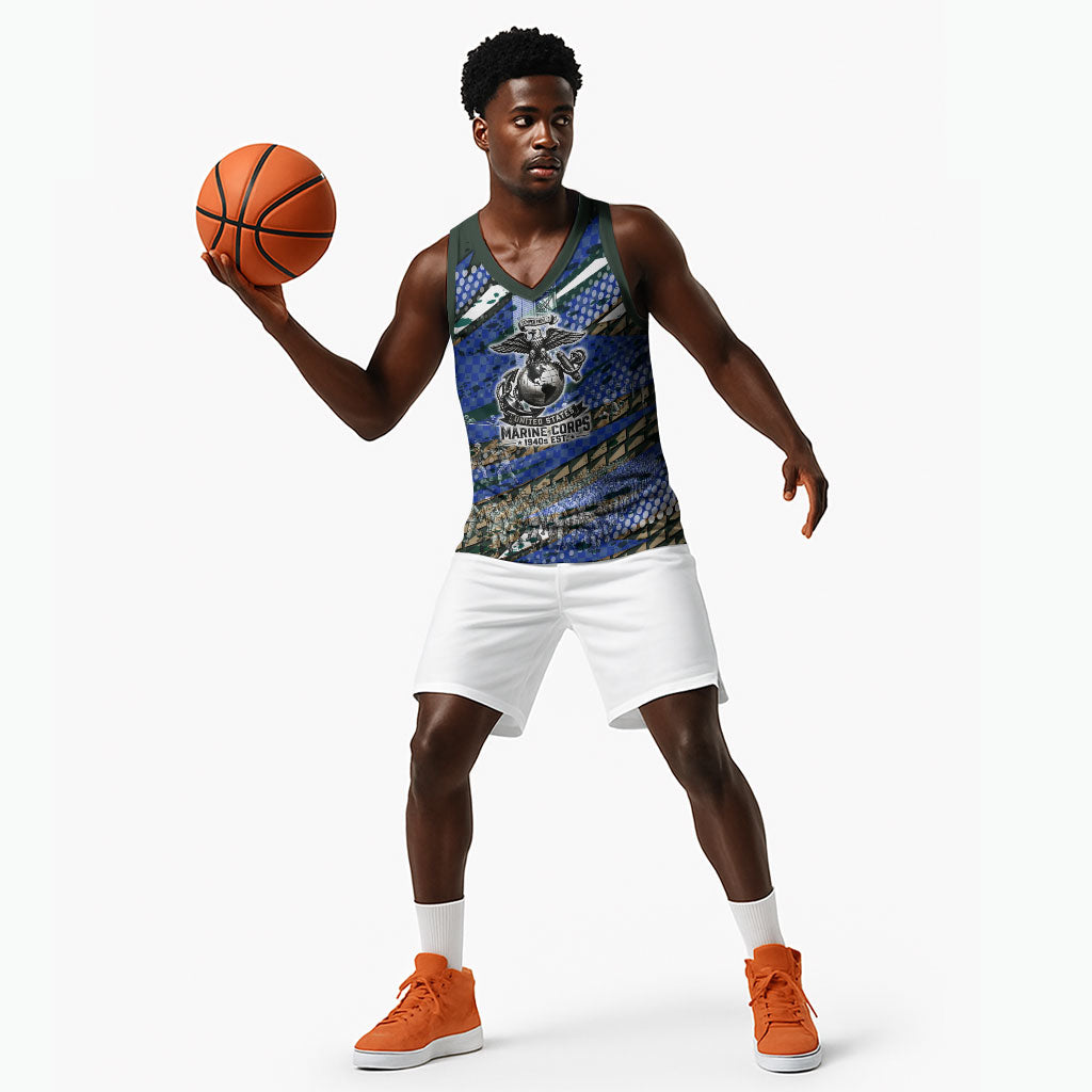Montford Point Marines 1940s Est Basketball Jersey The Right To Fight 20000 Military Camouflage Art
