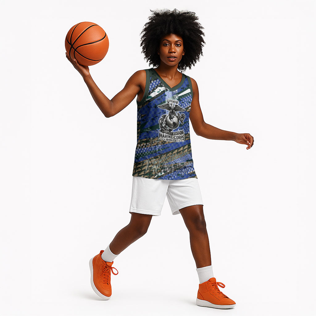 Montford Point Marines 1940s Est Basketball Jersey The Right To Fight 20000 Military Camouflage Art