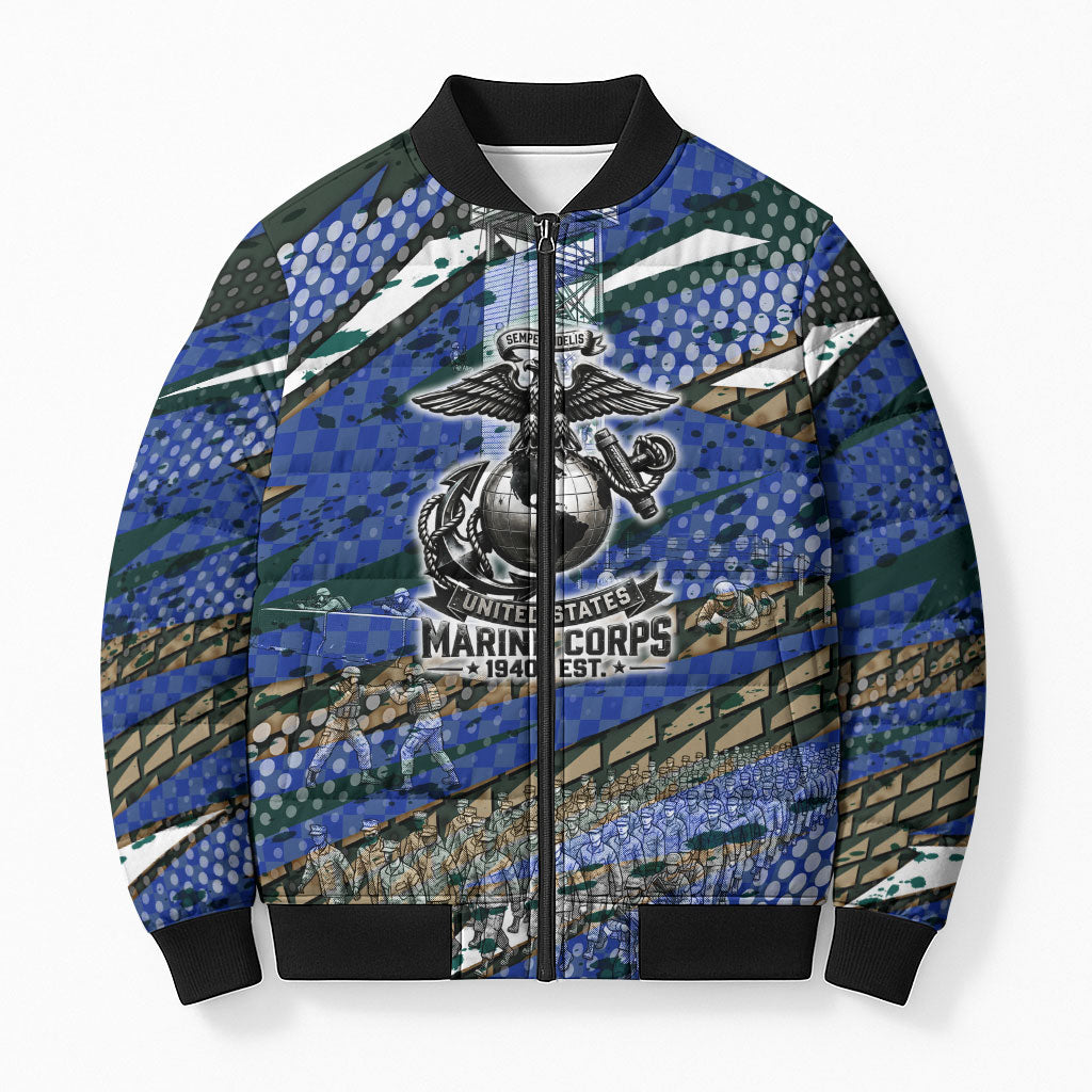 Montford Point Marines 1940s Est Bomber Puffer Jacket The Right To Fight 20000 Military Camouflage Art