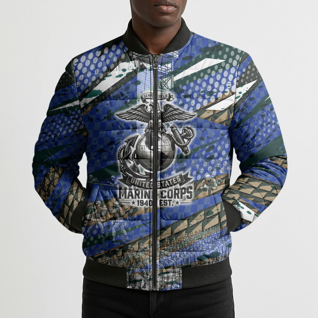 Montford Point Marines 1940s Est Bomber Puffer Jacket The Right To Fight 20000 Military Camouflage Art
