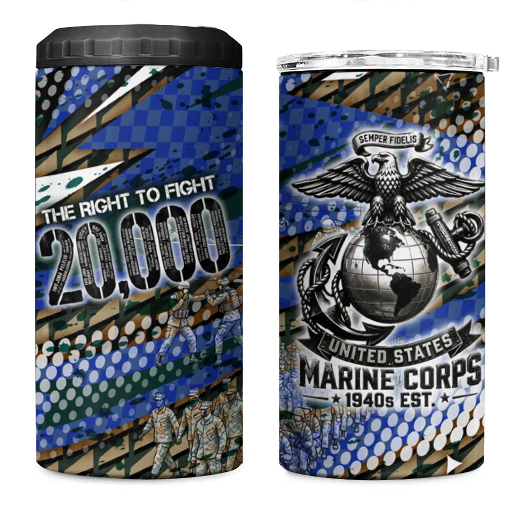 Montford Point Marines 1940s Est 4 in 1 Can Cooler Tumbler The Right To Fight 20000 Military Camouflage Art