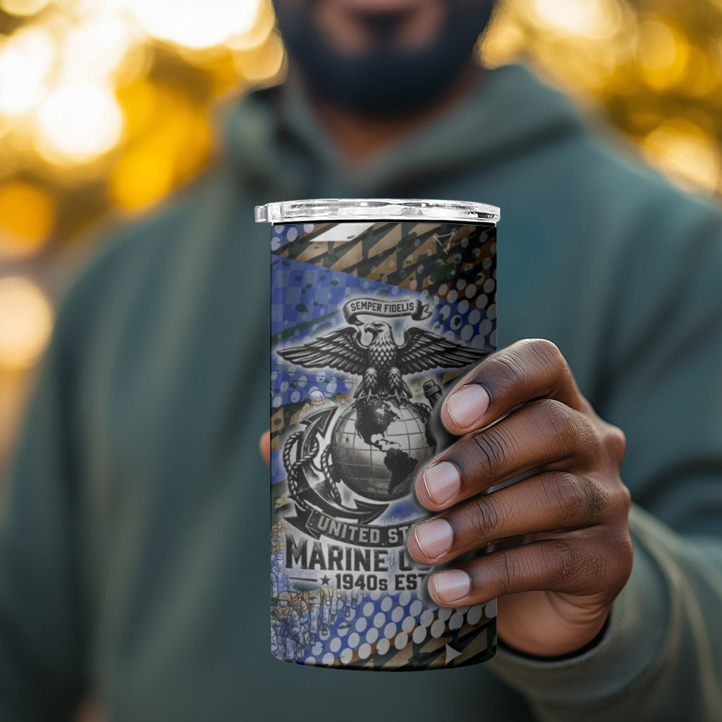 Montford Point Marines 1940s Est 4 in 1 Can Cooler Tumbler The Right To Fight 20000 Military Camouflage Art